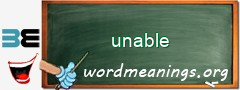 WordMeaning blackboard for unable